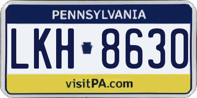 PA license plate LKH8630