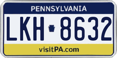PA license plate LKH8632