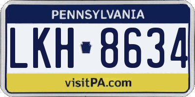 PA license plate LKH8634