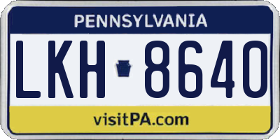 PA license plate LKH8640