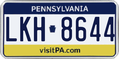 PA license plate LKH8644
