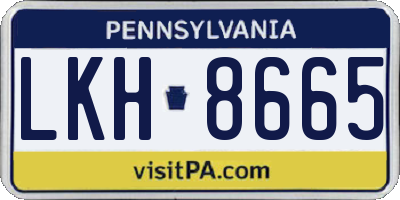 PA license plate LKH8665