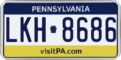 PA license plate LKH8686
