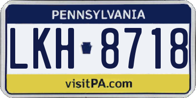 PA license plate LKH8718