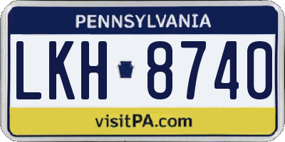 PA license plate LKH8740