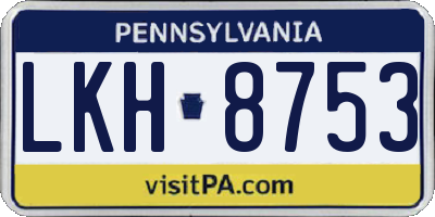 PA license plate LKH8753