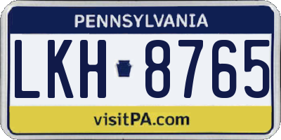 PA license plate LKH8765