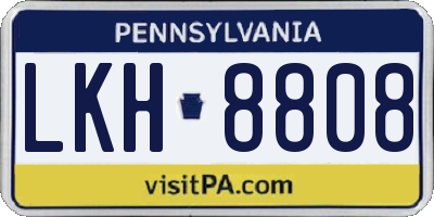 PA license plate LKH8808