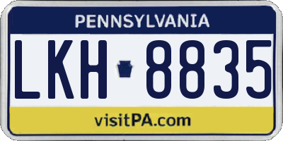 PA license plate LKH8835