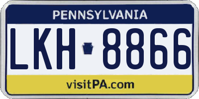 PA license plate LKH8866