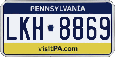 PA license plate LKH8869
