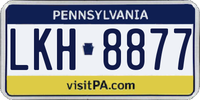 PA license plate LKH8877