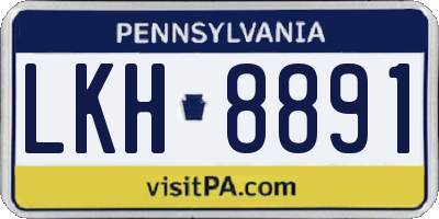 PA license plate LKH8891
