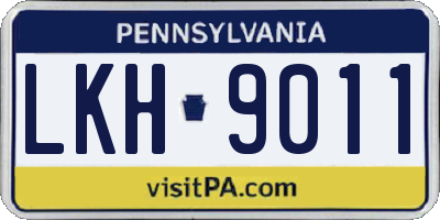PA license plate LKH9011