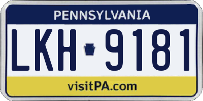 PA license plate LKH9181