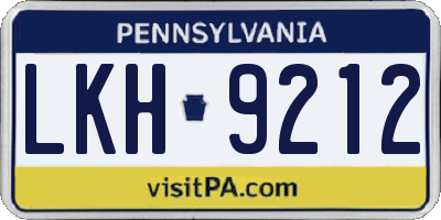 PA license plate LKH9212