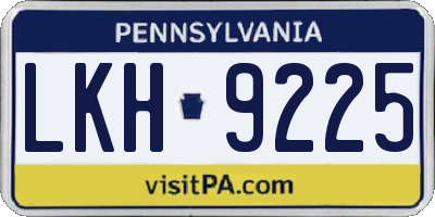 PA license plate LKH9225