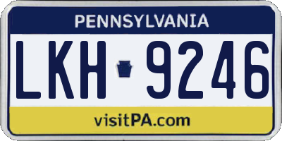 PA license plate LKH9246
