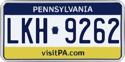 PA license plate LKH9262