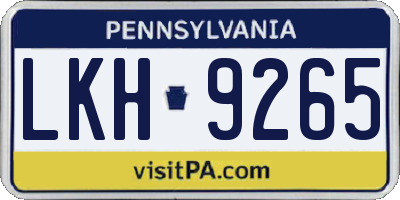 PA license plate LKH9265