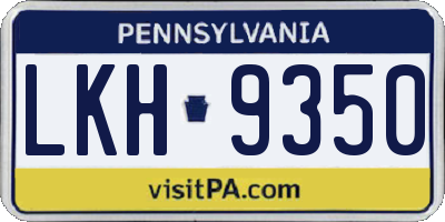 PA license plate LKH9350