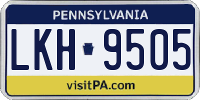 PA license plate LKH9505