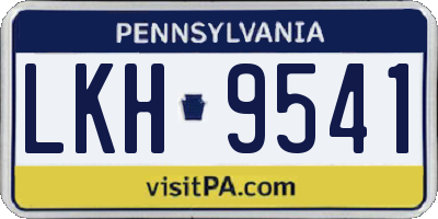 PA license plate LKH9541