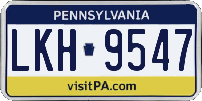 PA license plate LKH9547