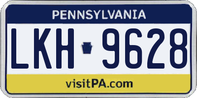 PA license plate LKH9628
