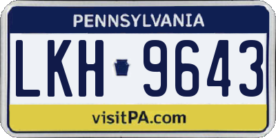 PA license plate LKH9643