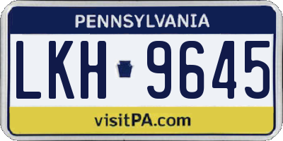 PA license plate LKH9645