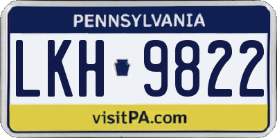 PA license plate LKH9822