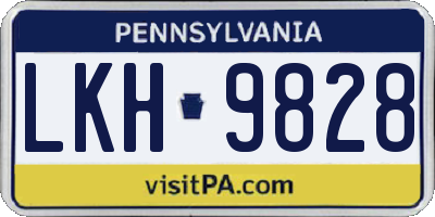 PA license plate LKH9828