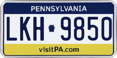 PA license plate LKH9850