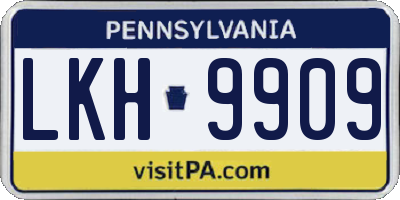 PA license plate LKH9909