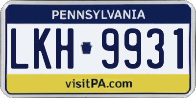 PA license plate LKH9931