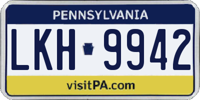 PA license plate LKH9942