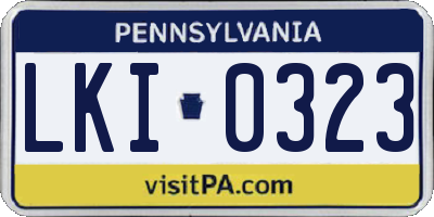 PA license plate LKI0323