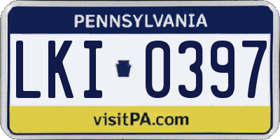 PA license plate LKI0397