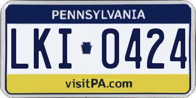 PA license plate LKI0424