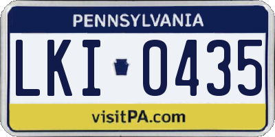 PA license plate LKI0435
