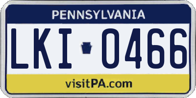 PA license plate LKI0466