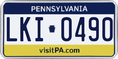PA license plate LKI0490