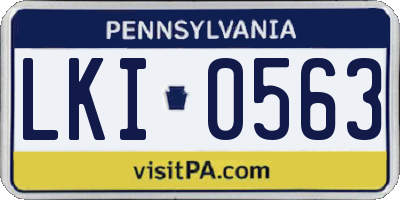PA license plate LKI0563