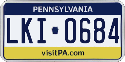 PA license plate LKI0684