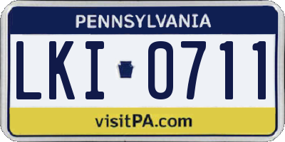 PA license plate LKI0711