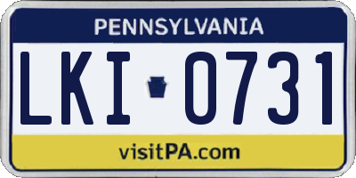 PA license plate LKI0731