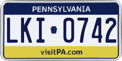 PA license plate LKI0742