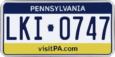 PA license plate LKI0747