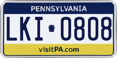PA license plate LKI0808